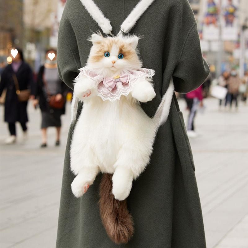 Ragdoll cat backpack simulation doll backpack