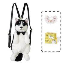 将图片加载到图库查看器，Cute simulation husky backpack plush toy double shoulder bag