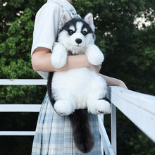 将图片加载到图库查看器，Cute simulation husky backpack plush toy double shoulder bag