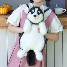 将图片加载到图库查看器，Cute simulation husky backpack plush toy double shoulder bag